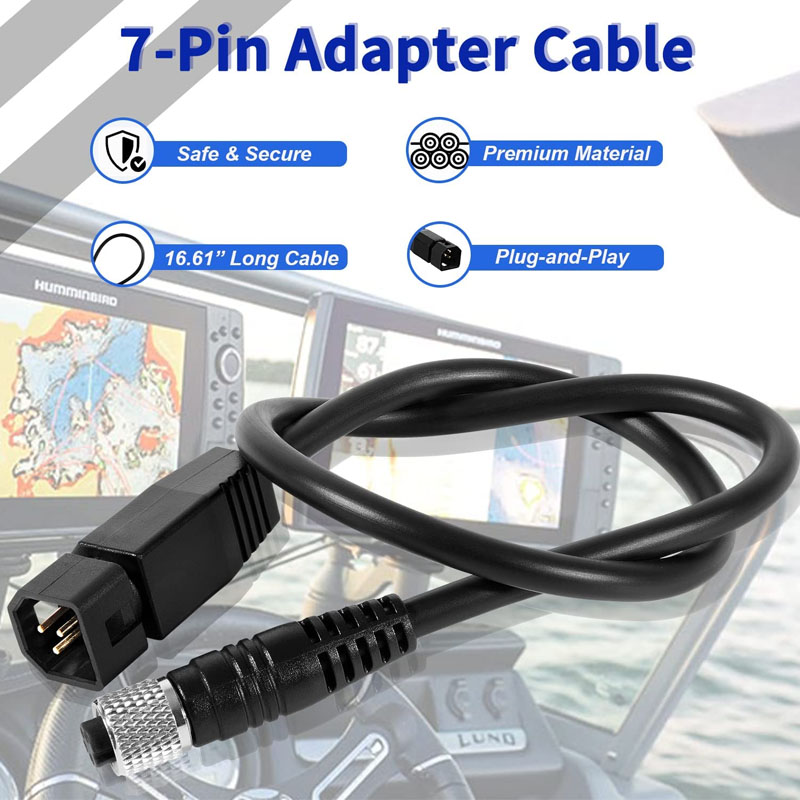 Fish Finder Transducer - Universelles Sonar-Transducer-Adapterkabel, schwarz, für Humminbird Fish