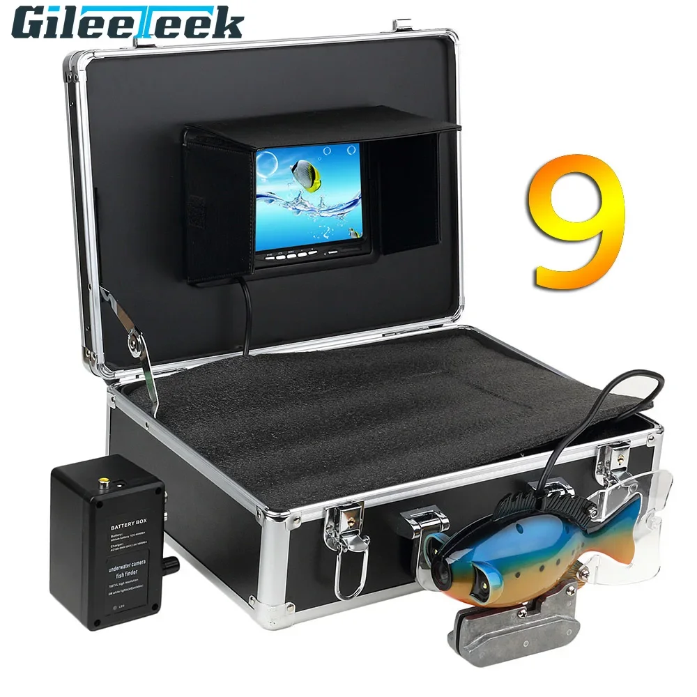 Fish Finder Portable - SY801 Vollständig wasserdichtes Unterwasser-Fischfinder-Überwachungssystem mit 9''