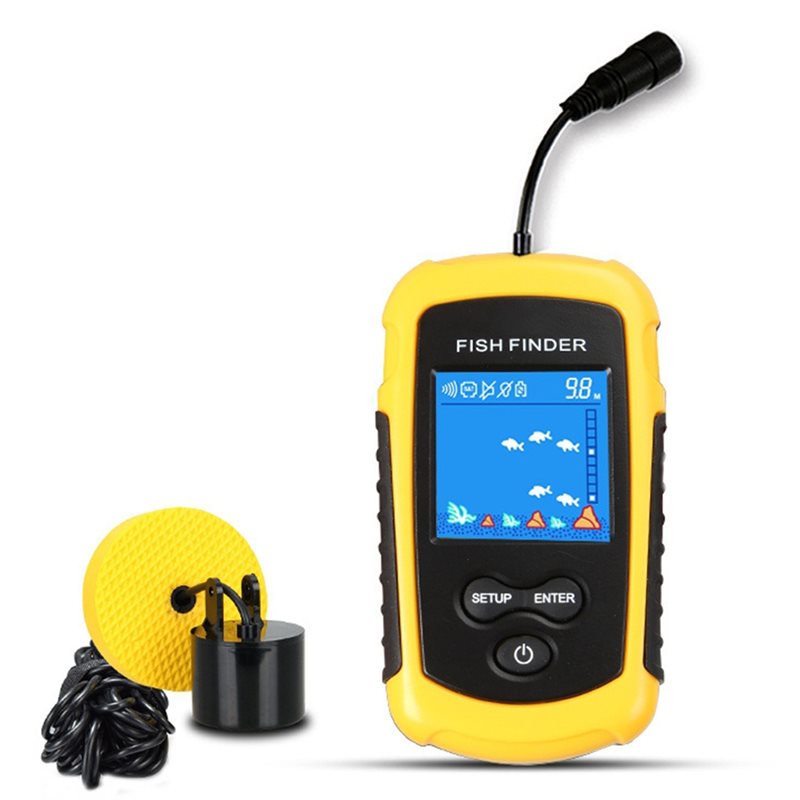 Fish Finder Portable - ABHT-Kayak Tragbarer Fisch-Tiefenmesser Handgehaltener Fischfinder Sonar