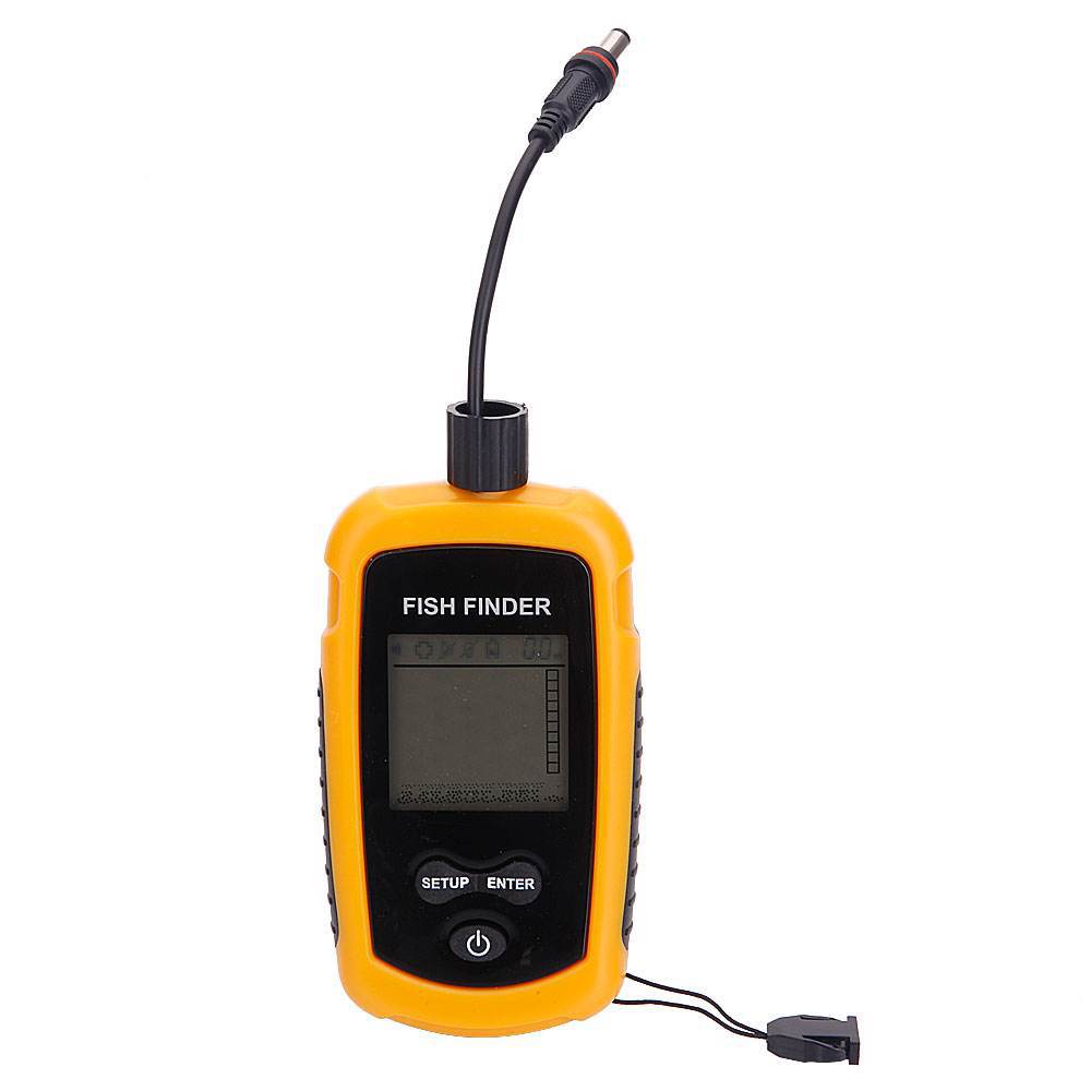 Fish Finder Portable - Alarm 100M Tragbarer Sonar-Fischfinder mit Sonarabdeckung,