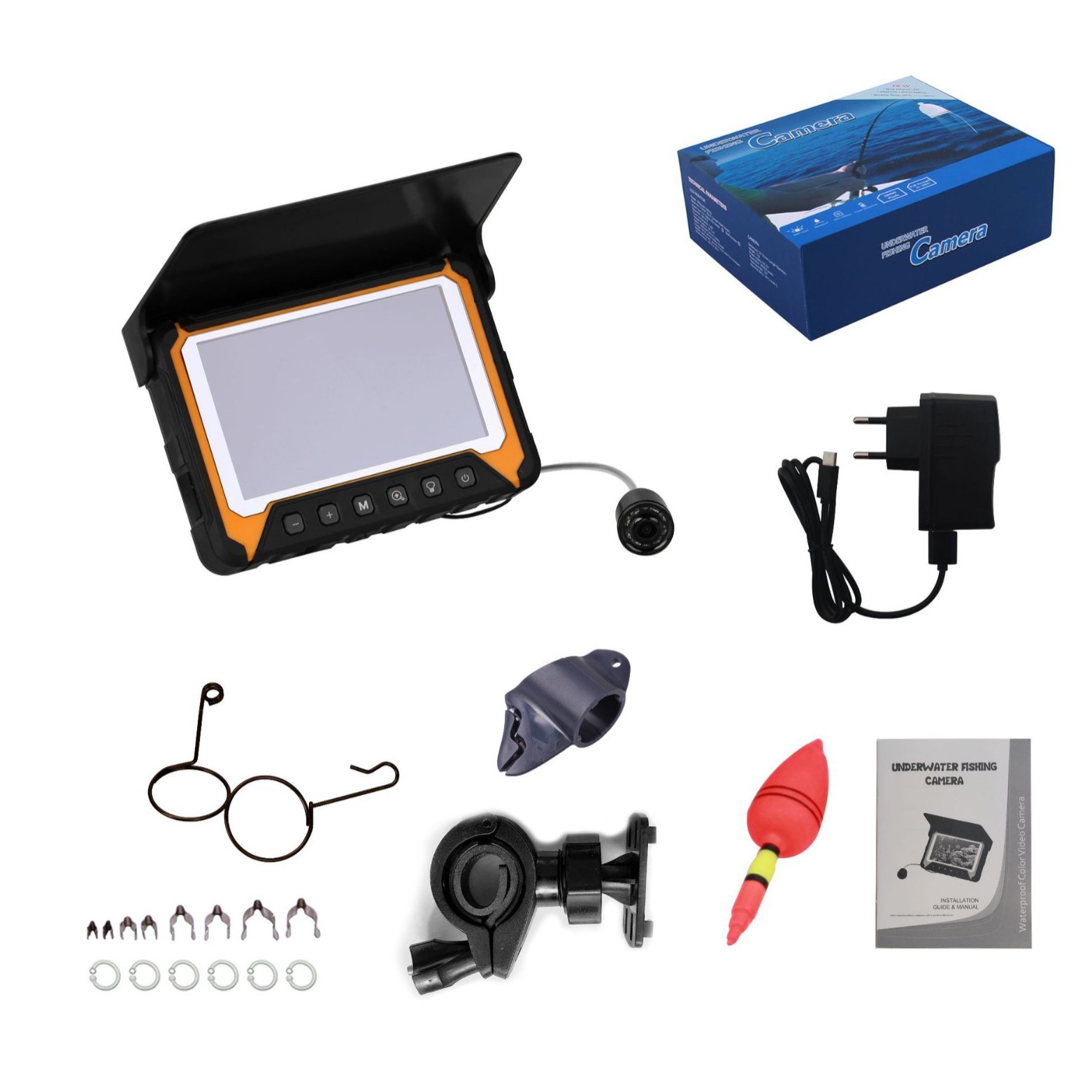 Fishing Camera - 5-Zoll-IPS-Bildschirm Unterwasser-Fischkamera für 15/20/30 m Tiefe,