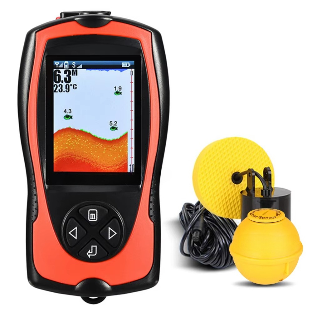 Fish Finder Portable - Tragbarer Fischfinder 100M/300FT Tiefe Fischalarm Kabelgebundener