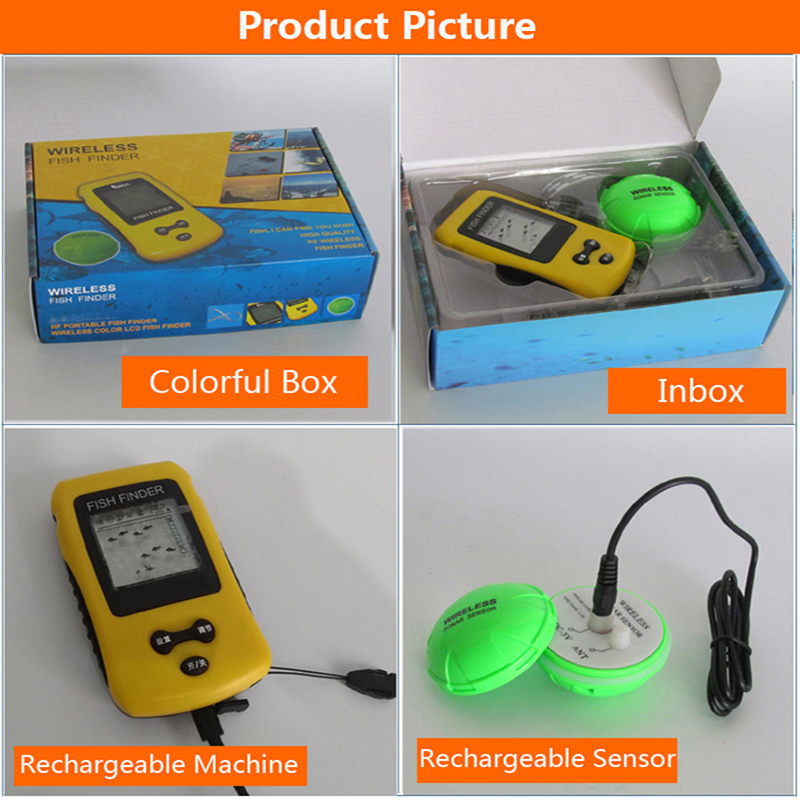 Brandneuer Farbiger Kabelloser – Fish Finder Transducer Bewertung und Preis